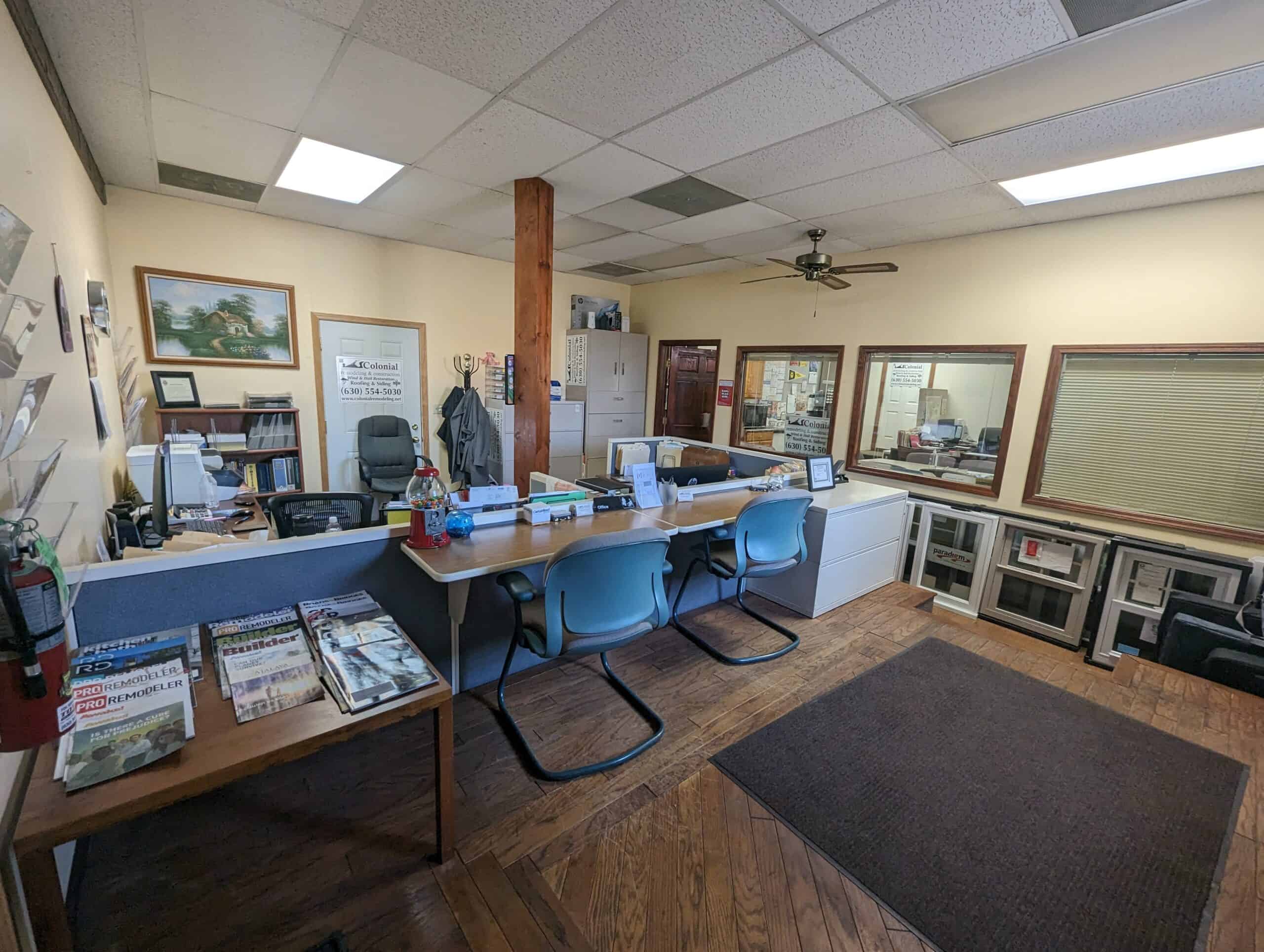 A picture of the inside of the Colonial Remodeling Montgomery IL office